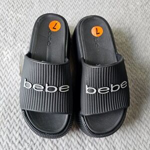 Bebe Sandals Womens Size 7 Black Platform Slide
